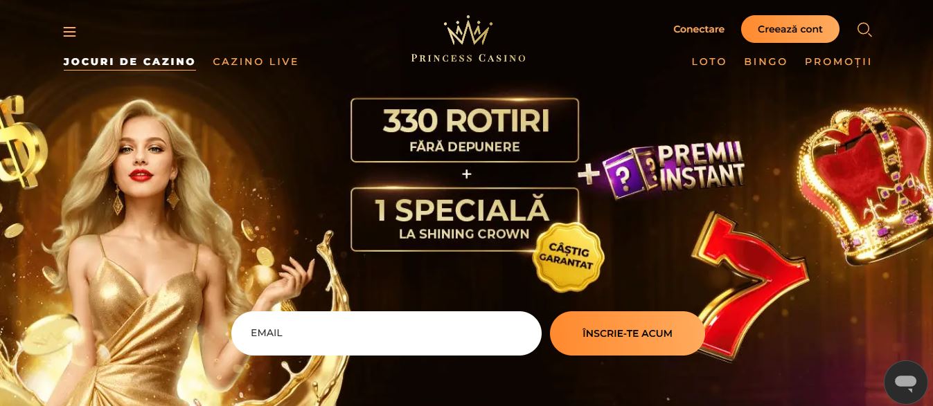 Obtén 330 giros gratis sin depósito en Princess Casino