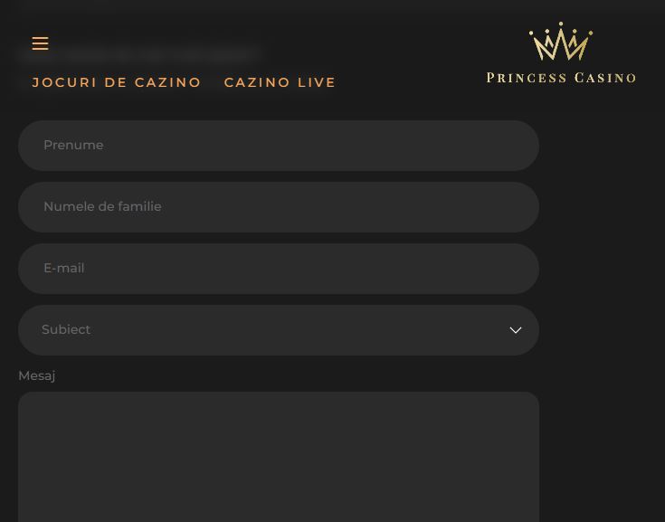 Contacta con el soporte de Princess Casino enviando un mensaje a través del formulario oficial de atención al cliente 